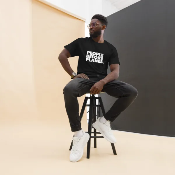 Men's classic tee - People Before Planes (white text)