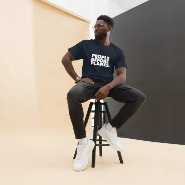 Men's classic tee - People Before Planes (white text) - Image 2