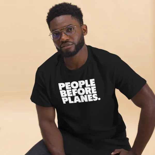 Men's classic tee - People Before Planes (white text) - Image 4