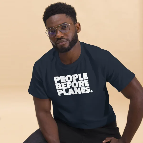 Men's classic tee - People Before Planes (white text) - Image 6