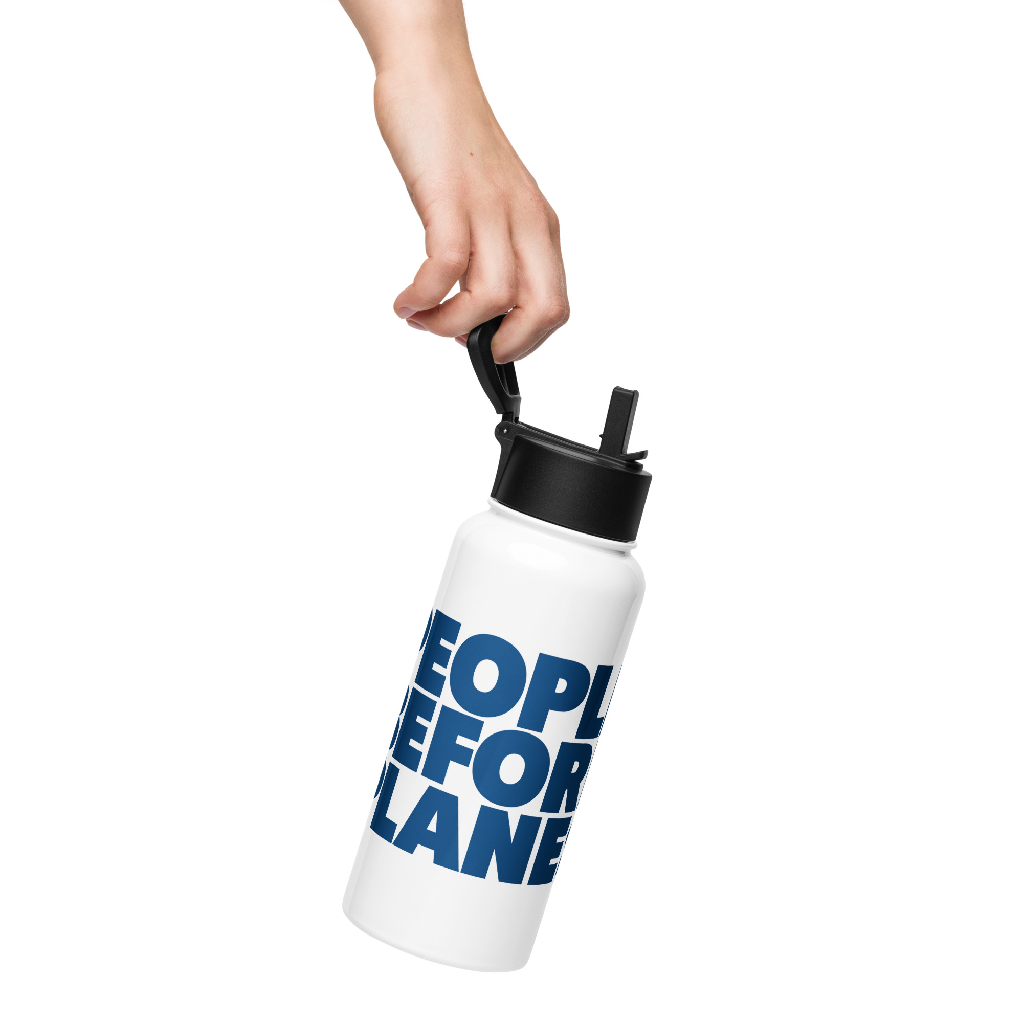 Stainless steel water bottle with a straw lid - Image 2