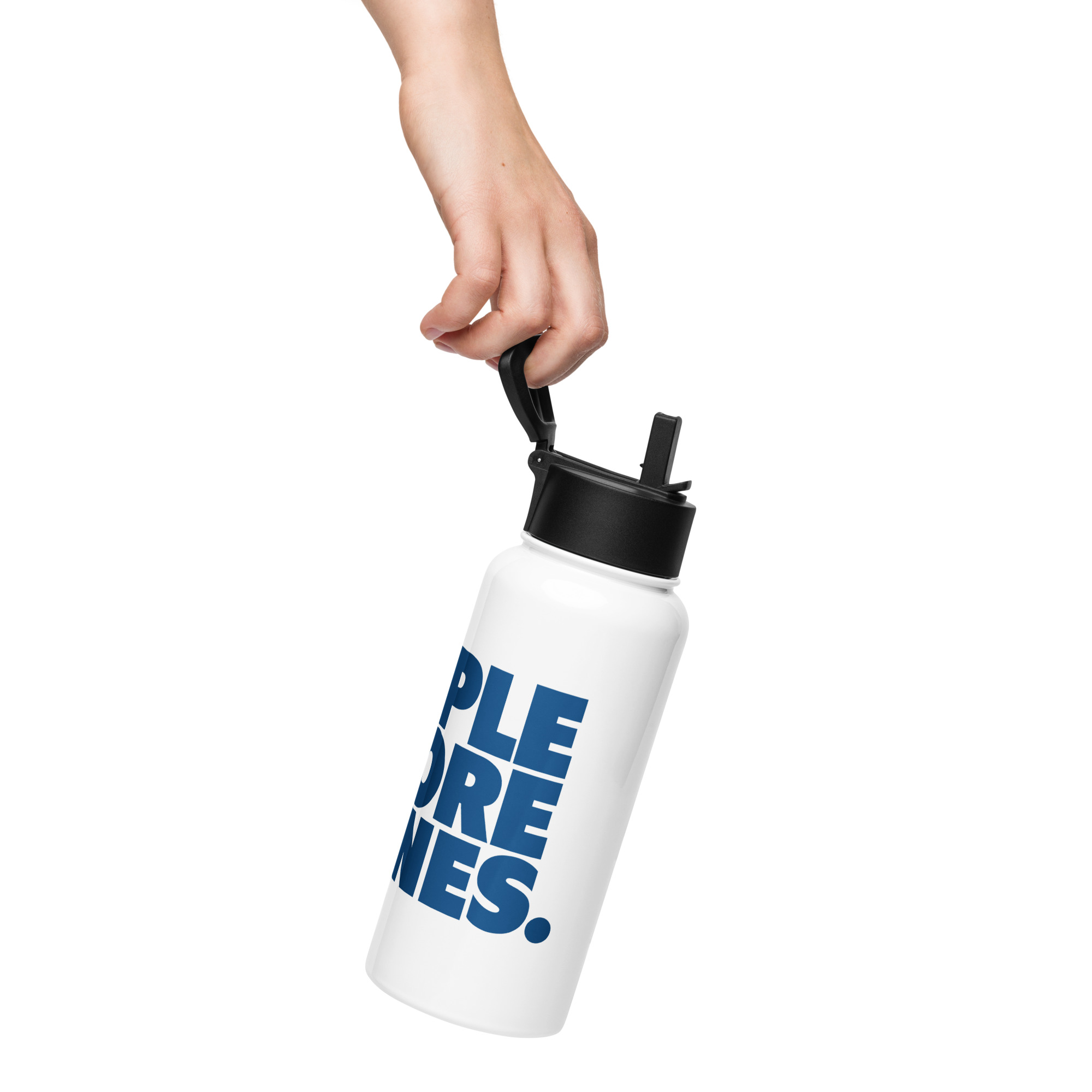 Stainless steel water bottle with a straw lid - Image 3